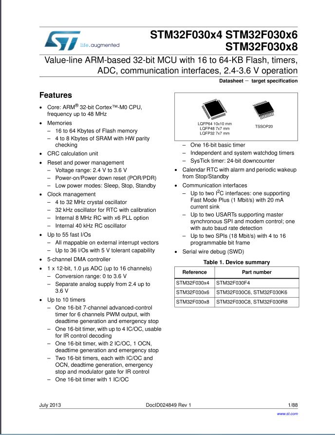 STM32F030C8T6單片機